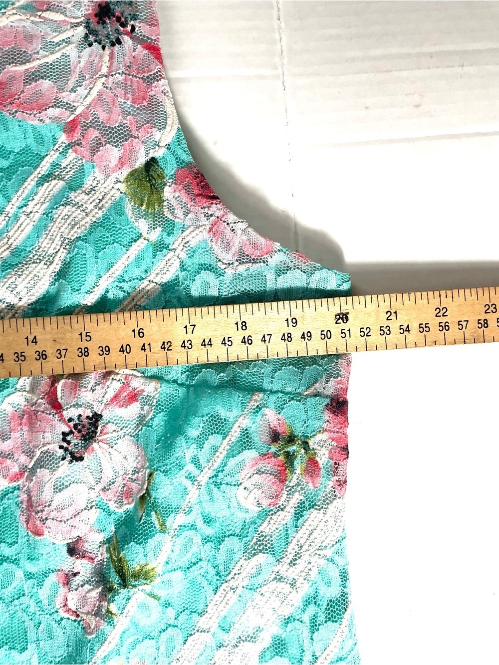 Chole + Rene Floral Sleeveless Dress Teal Pink Keyhole Neck A-Line Size XL - Picture 11 of 12